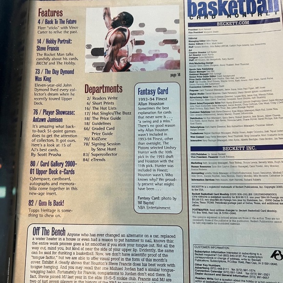 Vintage March 2001 Basketball card monthly magazine flyer book vol. 12 - Picture 4 of 4